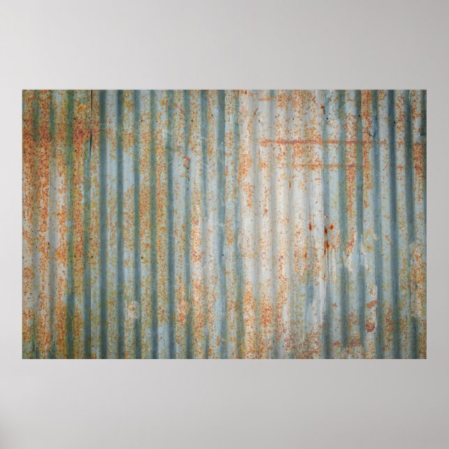Póster Antigua pared de acero oxidado. Vieja textura de p (Frente)