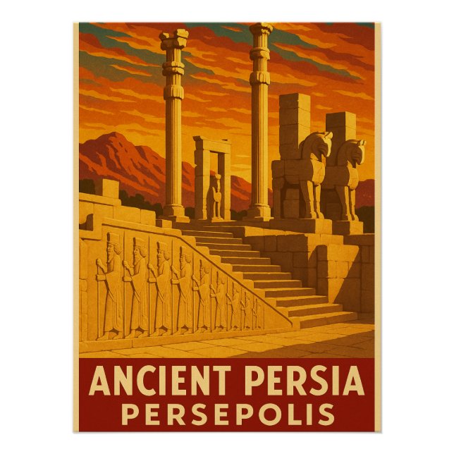 Póster Antigua Persia - Persepolis (Anverso)