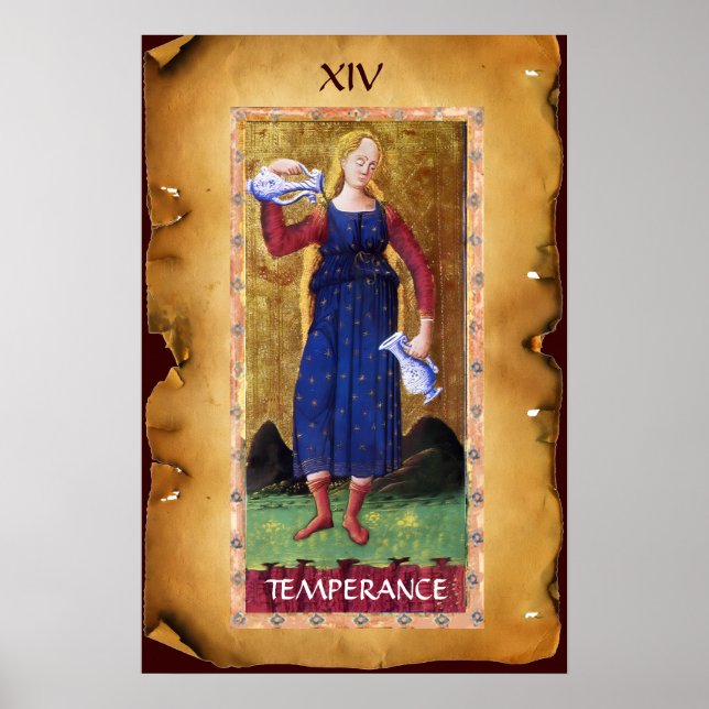 PÓSTER ANTIGUA RENAISSANCE TAROTS 14 / TEMPERANCIA (Frente)