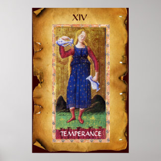 PÓSTER ANTIGUA RENAISSANCE TAROTS 14 / TEMPERANCIA
