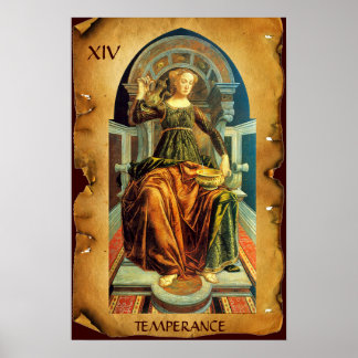 PÓSTER ANTIGUA RENAISSANCE TAROTS 14 / TEMPERANCIA