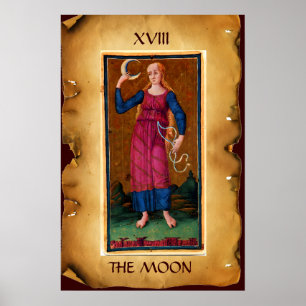 PÓSTER ANTIGUA RENAISSANCE TAROTS 18 / LA LUNA