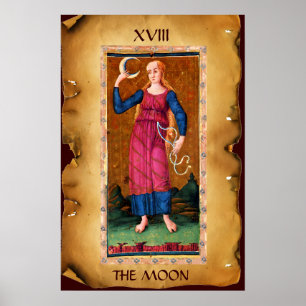 PÓSTER ANTIGUA RENAISSANCE TAROTS 18 / LA LUNA