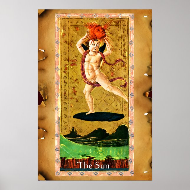 PÓSTER ANTIGUA RENAISSANCE TAROTS 19 / EL SOL (Frente)