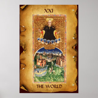 PÓSTER ANTIGUA RENAISSANCE TAROTS 21 / EL MUNDO