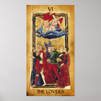 PÓSTER ANTIGUA RENAISSANCE TAROTS 6 / LOS AMANTES
