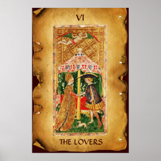 PÓSTER ANTIGUA RENAISSANCE TAROTS 6 / LOS AMANTES