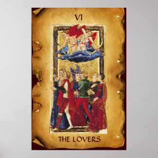 PÓSTER ANTIGUA RENAISSANCE TAROTS 6 / LOS AMANTES