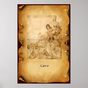 PÓSTER ANTIGUA RENAISSANTE TAROTS / EL CHARIOTA