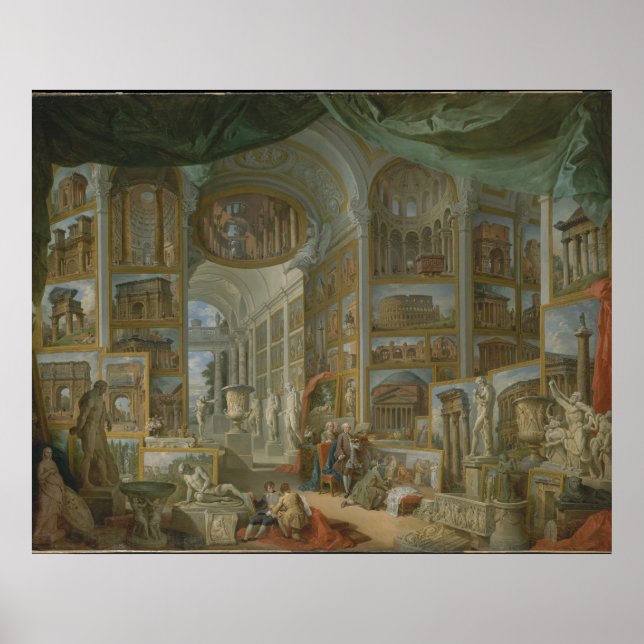 Póster Antigua Roma de Giovanni Paolo Panini Imprimir (Frente)