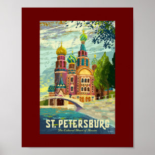 Póster Antigua Rusia de San Petersburgo