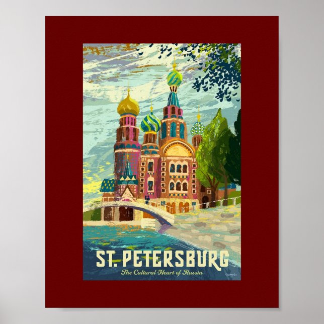 Póster Antigua Rusia de San Petersburgo (Frente)