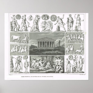 Póster Antiguas figuras legendarias de Grecia