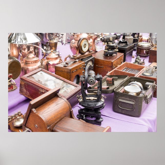 Póster Antiguas herramientas de navegación marítima (Frente)