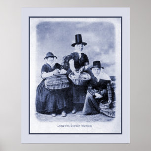 Póster Antiguas mujeres galesas ostras