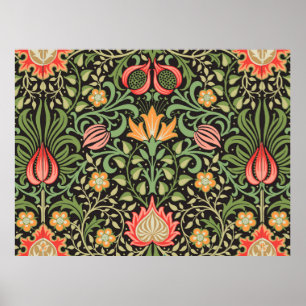 Póster Antigüedad floral persa William Morris