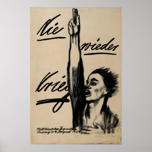 Póster Antiguerra Alemán ¡Nunca más la guerra! por