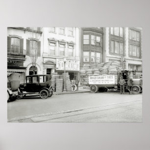 Póster Antiguo almacén de neumáticos, 1921