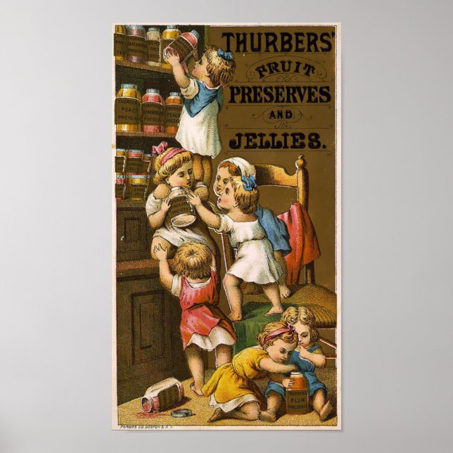 Póster Antiguo anuncio de conservación de fruta de la era (Frente)
