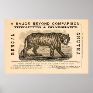 Póster Antiguo anuncio de salsa picante de 1869