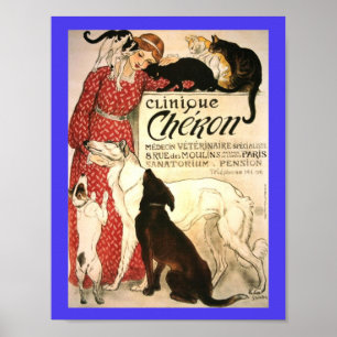Póster Antiguo anuncio veterinario francés 1905