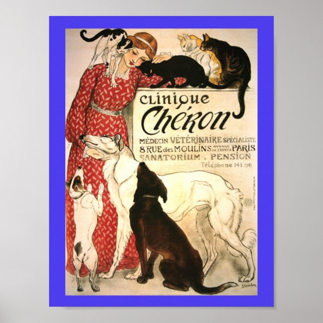Póster Antiguo anuncio veterinario francés 1905 (Frente)