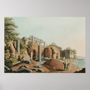 Póster Antiguo Baño cerca de las fuentes del Palici