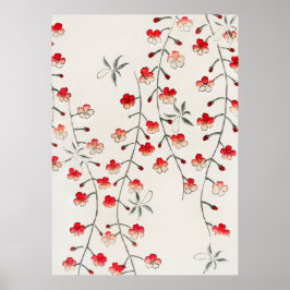 Póster Antiguo bloque de madera de cerezo Sakura japonés