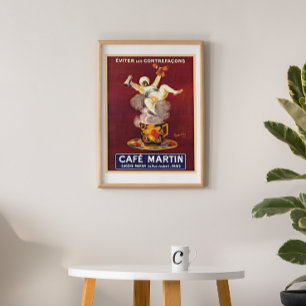 Póster Antiguo Café Francés Publicidad Repro. Art Déco