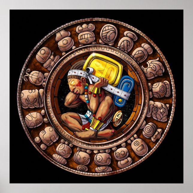 Póster Antiguo calendario maya (Frente)