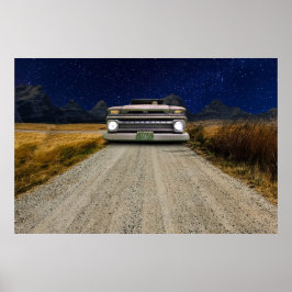 Póster Antiguo camionero de Rat Rod de cosecha Vintage Zo