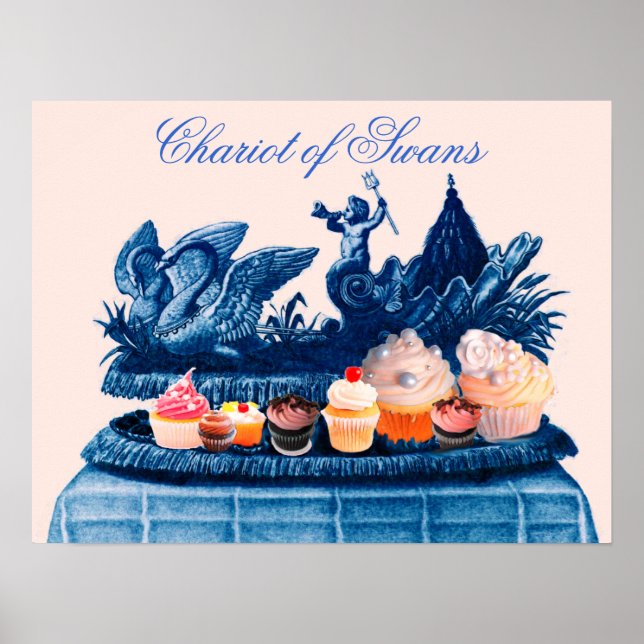 PÓSTER ANTIGUO CHARIOTA DE ROPA DE SUECES Y CUPCAKES (Frente)