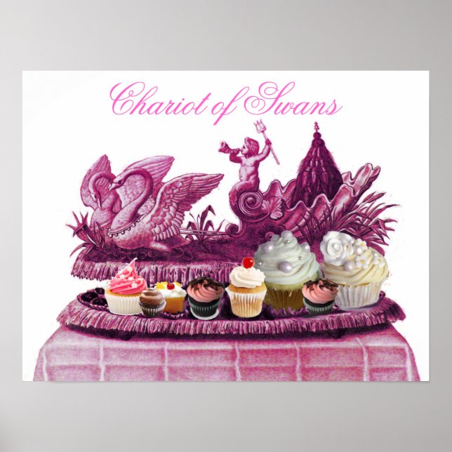 PÓSTER ANTIGUO CHARIOTA DE ROPA DE SUECES Y CUPCAKES (Frente)