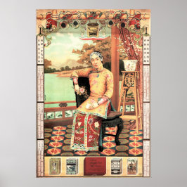 Póster Antiguo chino de tabaco estadounidense británico