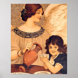 Póster Antiguo de Ángel de Chocolate Francés: Arte