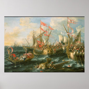 Póster Antiguo de la Batalla de Accio