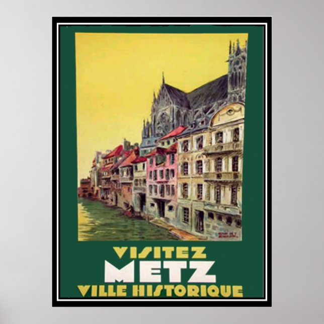 Póster antiguo de Metz Francia (Frente)