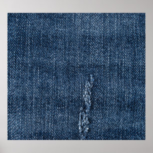 Póster Antiguo denim desgarrado: textura de jeans.