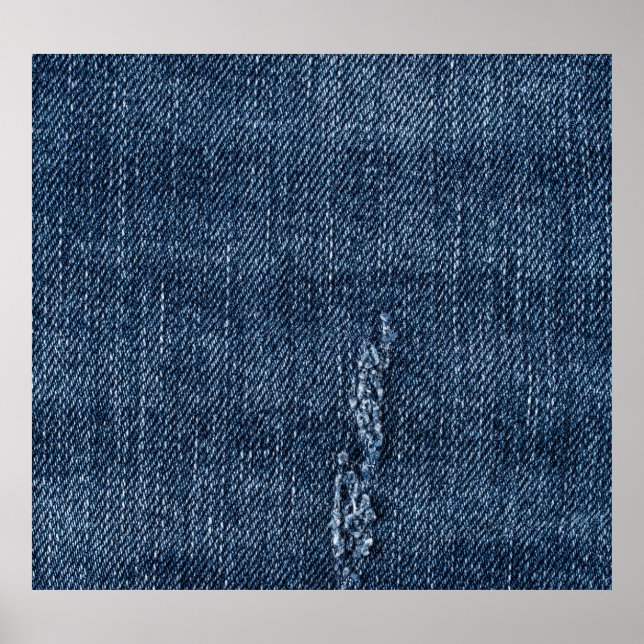 Póster Antiguo denim desgarrado: textura de jeans. (Frente)