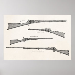 Póster Antiguo escopeta de la década de 1800 disparó a vi