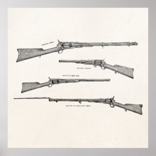 Póster Antiguo escopeta de la década de 1800 disparó a vi