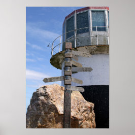 Póster Antiguo faro de Cape Point, Sudáfrica