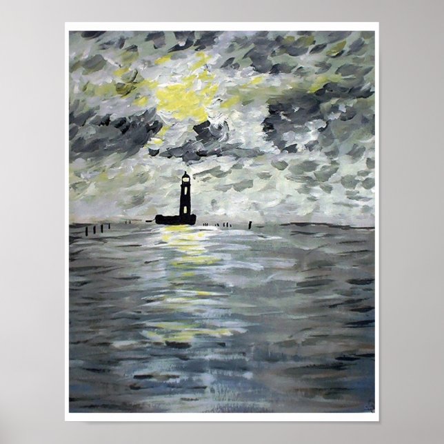 Póster Antiguo faro de Louisiana (Frente)