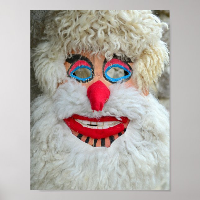 Póster antiguo follón de máscara pagana rumana (Frente)