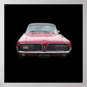 Póster Antiguo frente clásico de cougar rojo de mercurio