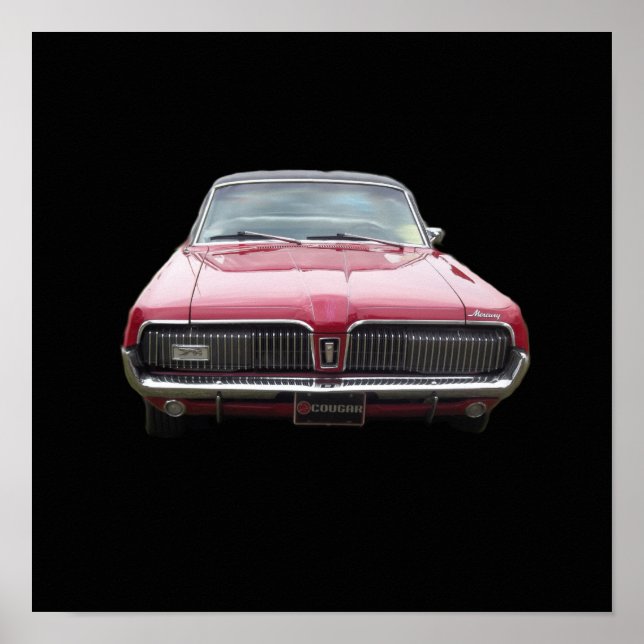 Póster Antiguo frente clásico de cougar rojo de mercurio (Frente)
