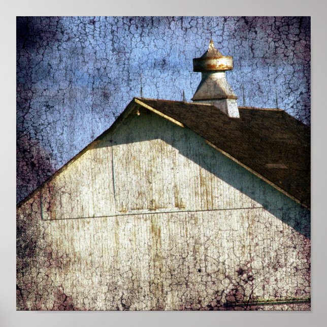 Póster Antiguo granero blanco (Frente)