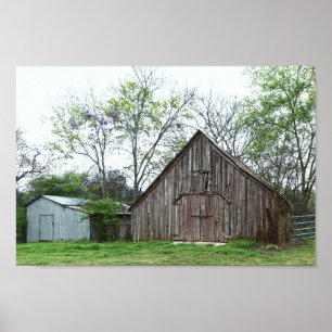 Póster Antiguo granero de Texas y Shed