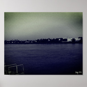 Póster Antiguo Irak Bagdad río Éufrates