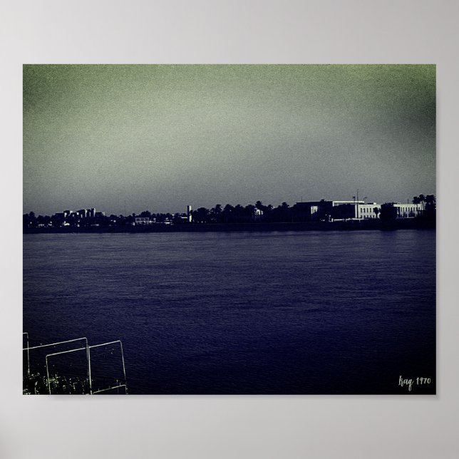 Póster Antiguo Irak Bagdad río Éufrates (Frente)